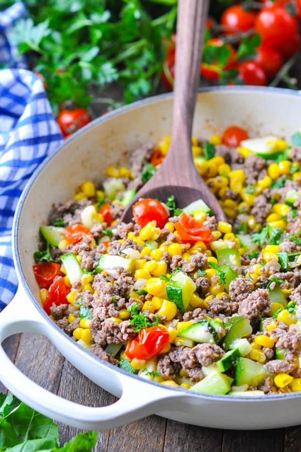 Ground Beef Dinner with Summer Vegetables